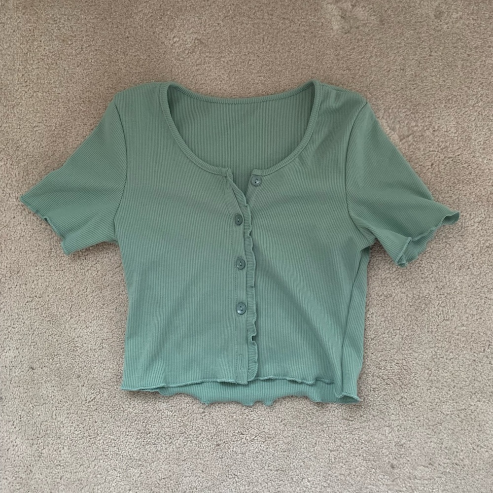 Button Up Crop Top
